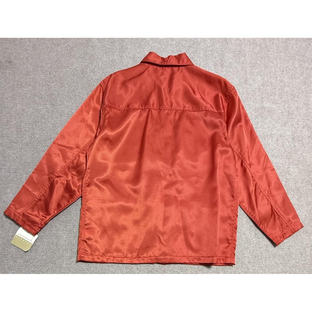Liz Claiborne Jacket Womens Large Red Nylon Windbreaker Mesh Lined Zip Pockets - Picture 11 of 12